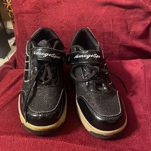 Skate shoes. Fasten boy are girl